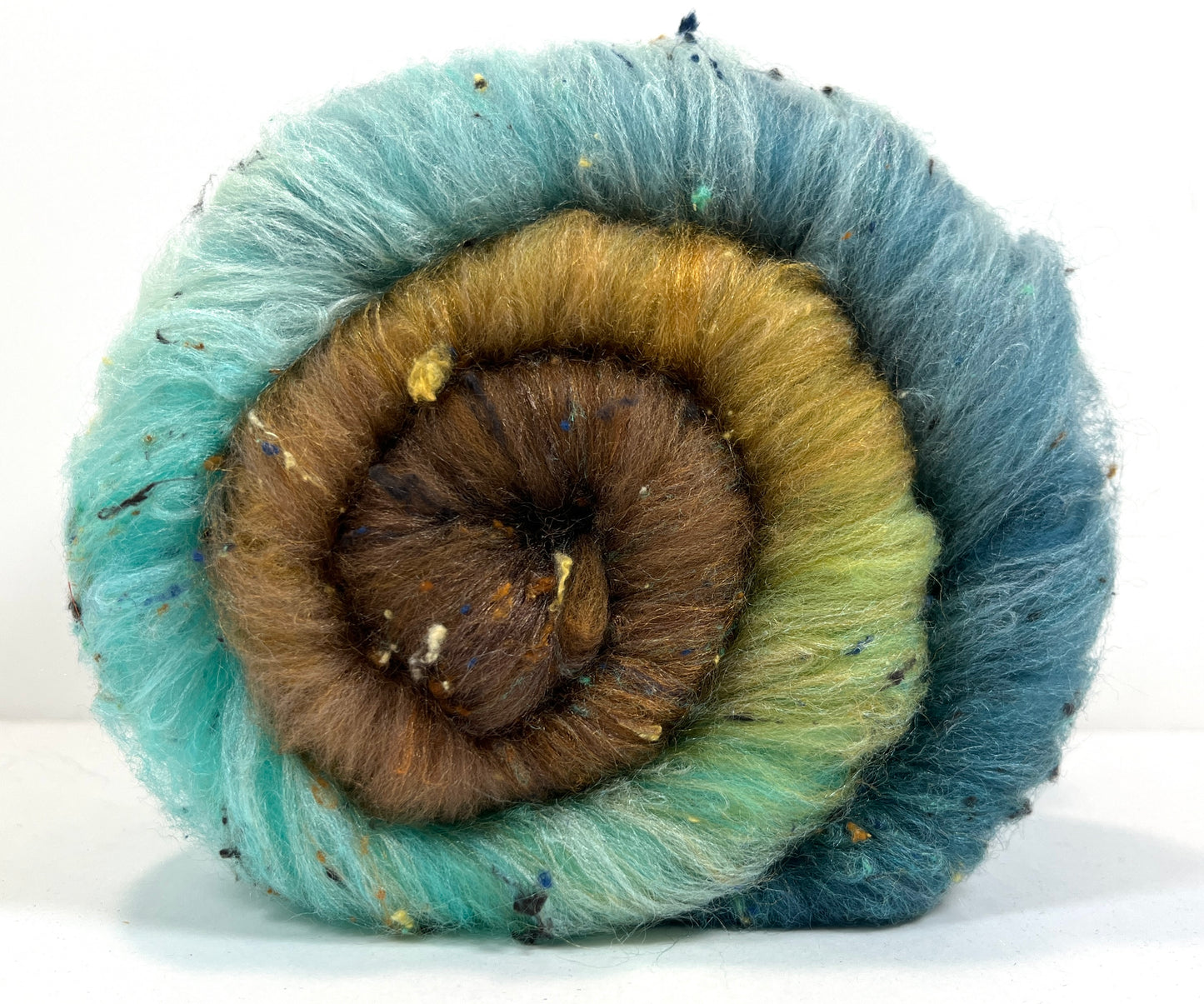 Royston Batt 1107-01 - 3 oz Falkland Merino wool, silk, noils, spinning fiber, drumcarded, handspinning, nuno, felting wool