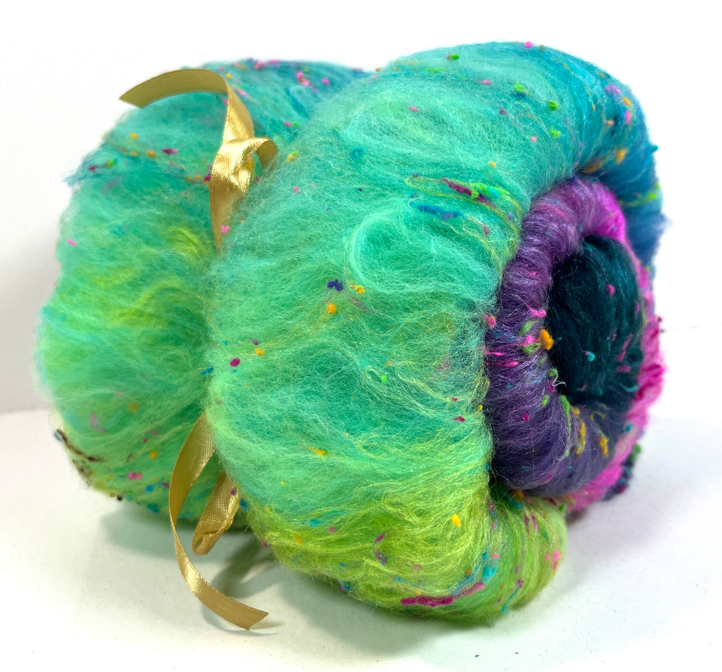 Nemesis Batt 0404-02 - 2.7 oz Cormo wool, silk, noils, spinning fiber, drumcarded, handspinning, nuno, felting wool