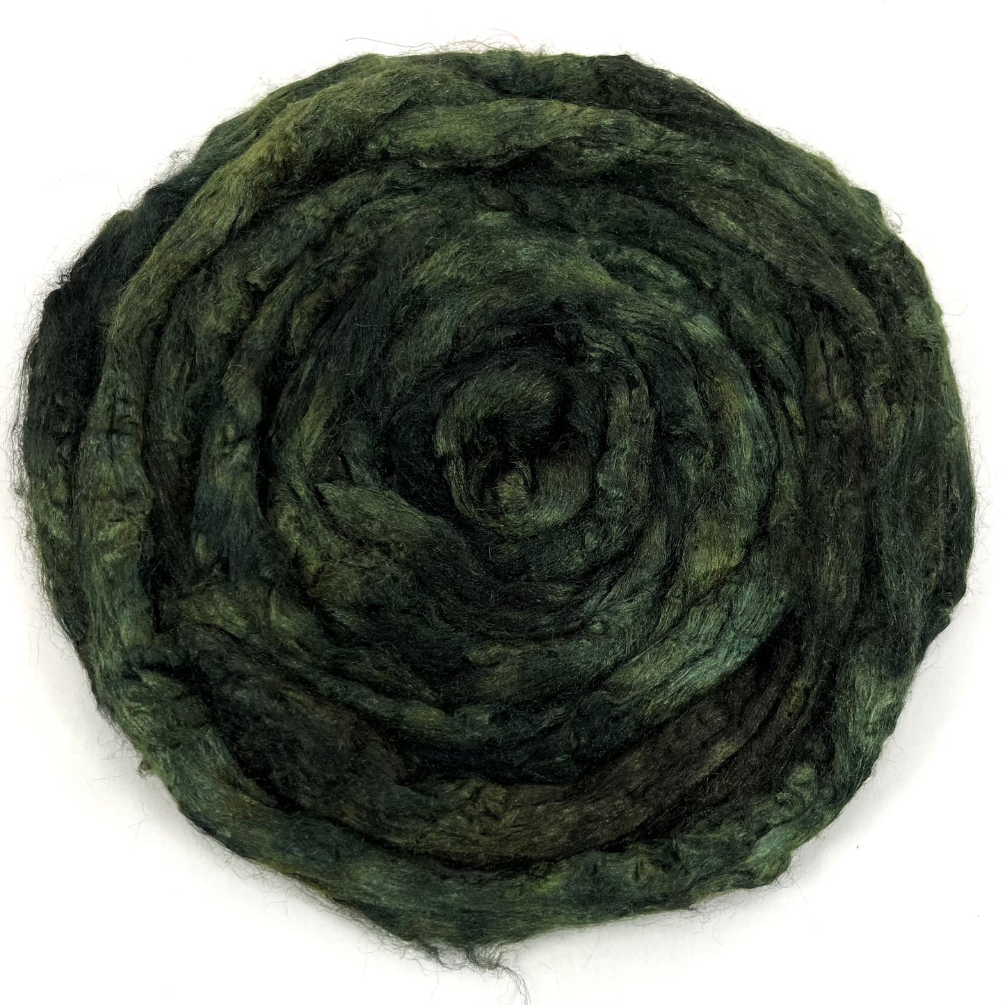 Tussah Silk - Bay Leaf - 1 oz hand dyed, nuno felting, spinning fiber, art yarn, handspinning, felting fiber, corespinning, roving, 0907-08
