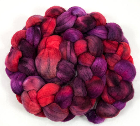 Beets Oopsie - 4 oz 18.5 micron Merino combed top, roving, spinning fiber, handspinning, felting, needle felting, weaving supplies 0831-02