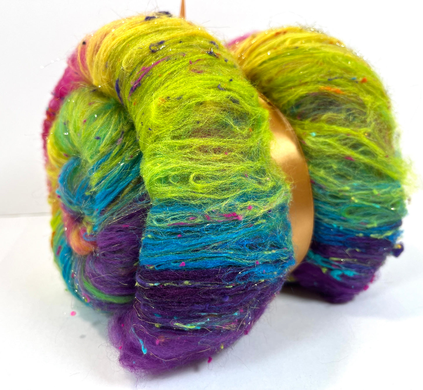 Tie Dye SC Batt 0508-04 - 3.1 oz Polwarth wool, silk, noils, spinning fiber, drumcarded, handspinning, nuno, felting wool
