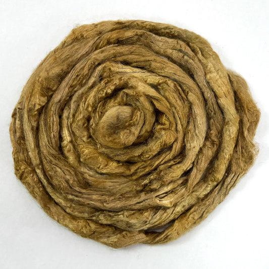 Tussah Silk - Tan - 1 oz hand dyed, nuno felting, spinning fiber, art yarn, handspinning, felting fiber, corespinning, roving, 0907-11