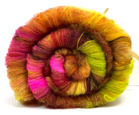 Crayon Box Batt 0701-09 - 3.5 oz Soft wool, sparkle, spinning fiber, drumcarded, handspinning, nuno, felting wool