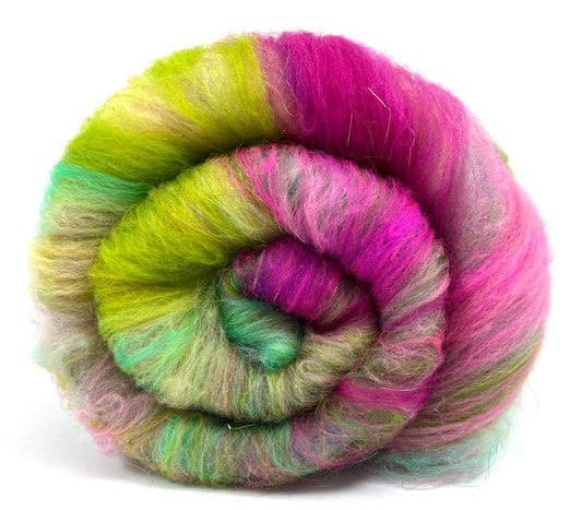 Crayon Box Batt 0525-03 - 3.3 oz Soft wool, sparkle, spinning fiber, drumcarded, handspinning, nuno, felting wool