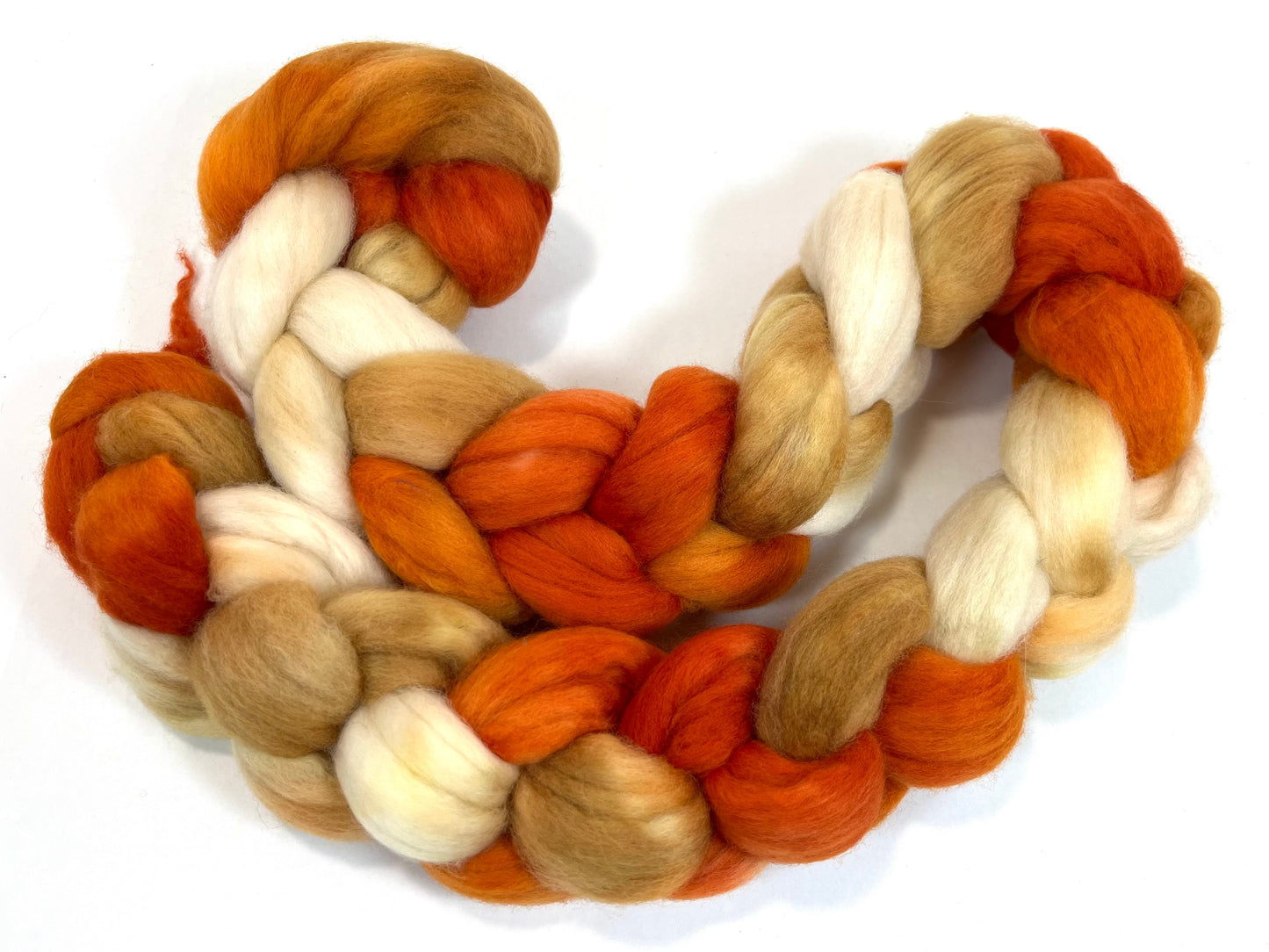 Winter Squash SC - 4 oz hand painted wool combed top, roving, spinning fiber, handspinning, felting