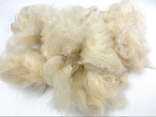 Mulberry silk fluff, 1 oz, recycled, nuno, felting, spinning fiber, art yarn, handspinning, felting fiber, corespinning, paper making